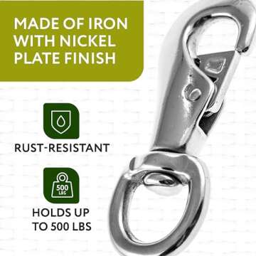 IMPRESA Hanging Chair & Hammock Chair Swivel Snap Hook, 500 LB Weight Capacity, Outdoor & Indoor Han...