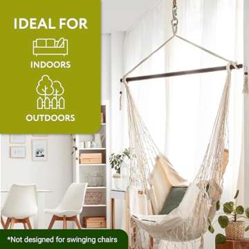 IMPRESA Hanging Chair & Hammock Chair Swivel Snap Hook, 500 LB Weight Capacity, Outdoor & Indoor Hanging Hardware, Iron & Silver Rope - Swivel Hooks