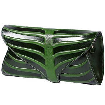 Elegant PIJUSHI Leaf Leather Clutch Purse for Women