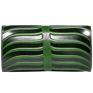 Elegant PIJUSHI Leaf Leather Clutch Purse for Women