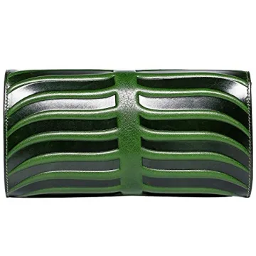 Elegant PIJUSHI Leaf Leather Clutch Purse for Women