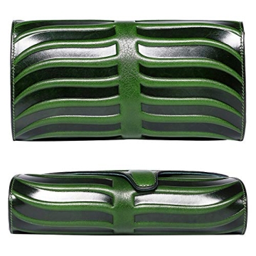 Elegant PIJUSHI Leaf Leather Clutch Purse for Women