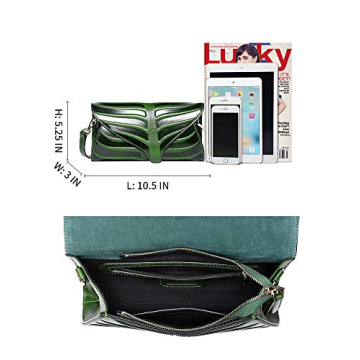 Elegant PIJUSHI Leaf Leather Clutch Purse for Women