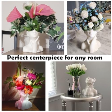 FJS Ceramic Face Vase - Modern Decorative Centerpiece