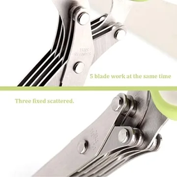 Effortless Herb Cutting with 5-Blade Scissors