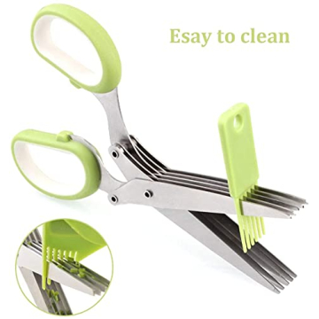 Effortless Herb Cutting with 5-Blade Scissors