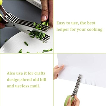 Effortless Herb Cutting with 5-Blade Scissors