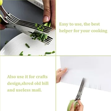 Effortless Herb Cutting with 5-Blade Scissors