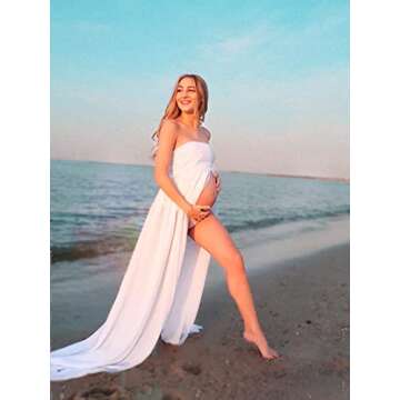 YnimioAOX Off Shoulder Maternity Dress for Photoshoot