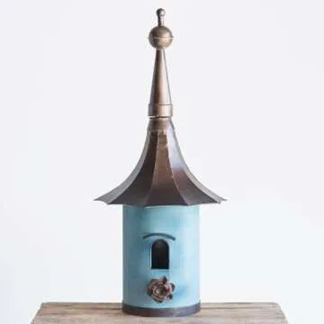 Creative Co-Op Decorative Metal Birdhouse for Gardens