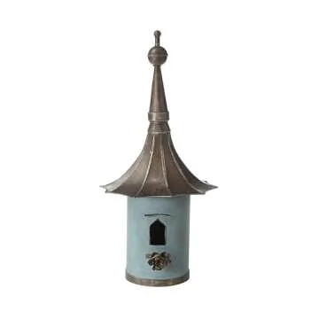 Creative Co-Op Decorative Metal Birdhouse for Gardens