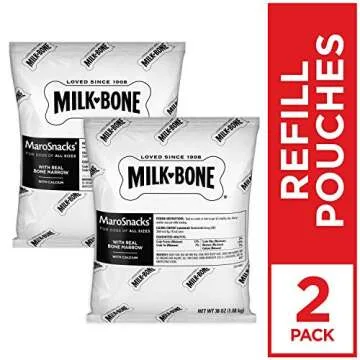 Milk-Bone MaroSnacks Dog Treats with Real Bone Marrow, 38 Ounce Refill 2-Pack