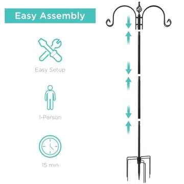 Best Choice Products 91in 4-Hook Bird Feeding Station, Steel Multi-Feeder Kit Stand for Attracting Wild Birds w/ 2 Bird Feeders, Mesh Tray, Bird Bath, 4-Prong Base - Black