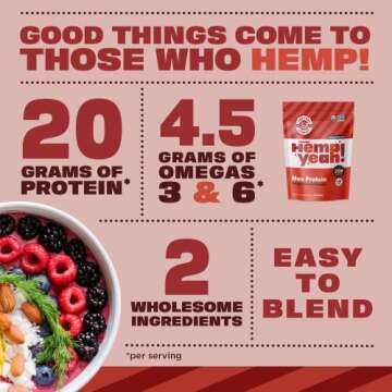 Manitoba Harvest Hemp Yeah Organic Max Protein Powder, Unsweetened, 32oz, with 20g Protein and 4.5g Omegas 3&6 per Serving, Keto-Friendly, Preservative Free, Non-GMO, Packaging May Vary