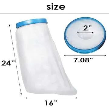 Japard 100% Waterproof Leg Cast Cover for Showering, Reusable Adult Short Protector, Bag for Shower Leg, Foot (Medium)