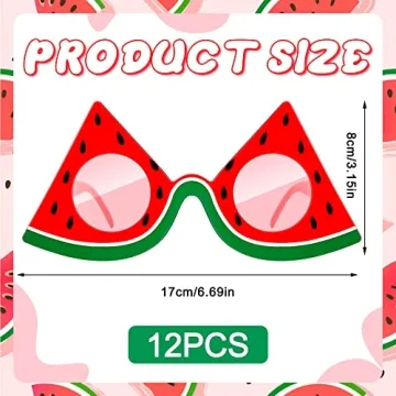Xuhal Watermelon Party Sunglasses 12 Pcs Fun Accessories