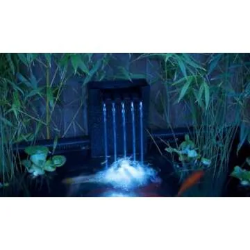 Pennington Aquagarden, Affinity Half-Moon No-Standing Pond, Water Feature Pool, Includes Inpond 5 in 1 300 Pond & Water Pump with UV Clarifier, 89 Gallon Decking Pond, Three Fountain Displays, Mocha