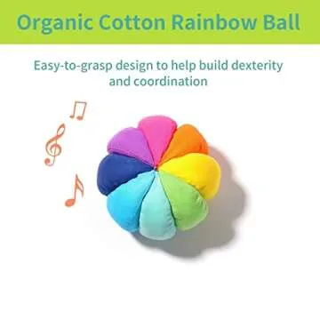 Tomlive 3 in 1 Play Kit, Montessori Toys for Babies 6-12 Months, Spinning Rainbow Drum, Montessori Mirror Peekaboo Knob Puzzle, Organic Cotton Rainbow Ball, Infant Tummy Time Toys, Baby Sensory Toys