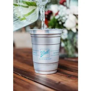 Ball Aluminum Cup Recyclable Party Cups, Ball Logo, 16 oz. Cup, 30 Cups Per Pack