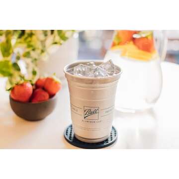 Ball Aluminum Cup Recyclable Party Cups, Ball Logo, 16 oz. Cup, 30 Cups Per Pack
