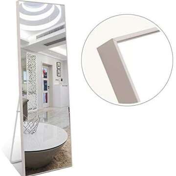 Hans & Alice Large Full Length Floor Mirror, Free Standing Dressing Mirror Bedroom 65" x24