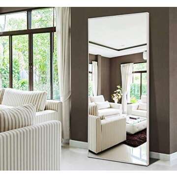 Hans & Alice Large Full Length Floor Mirror, Free Standing Dressing Mirror Bedroom 65" x24