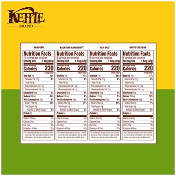 Kettle Brand Potato Chips Variety Pack 30 Ct Snack Bags