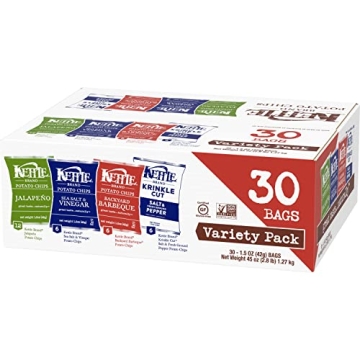 Kettle Brand Potato Chips Variety Pack 30 Ct Snack Bags