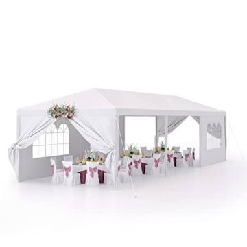 Devoko 10'x30' Outdoor Party Tent, Heavy Duty Canopy Event Wedding Tent for Parties Backyard Patio, ...