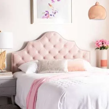 Safavieh Blush Pink Velvet Tufted Headboard for Queen