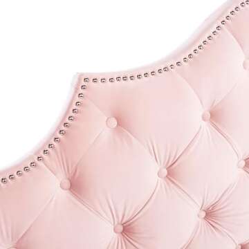 Safavieh Home Collection Arebelle Blush Pink Velvet Tufted Headboard (Queen)