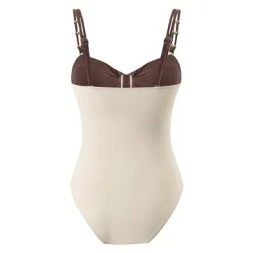 Stylish One Piece Swimsuit with Cover Up Skirt Set