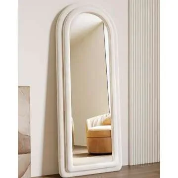 Stylish KOMCOTE Floor Mirror - Full-Length Arched Design