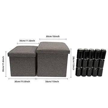 Cosaving Storage Ottoman - Foldable & Memory Foam Comfort