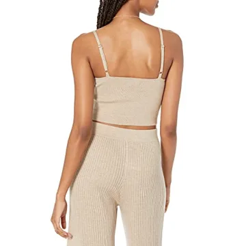 The Drop Women's Catalina Sweater Bralette, Heather Brown