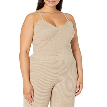 The Drop Women's Catalina Sweater Bralette, Heather Brown