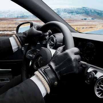 OZERO Men's Leather Winter Touchscreen Gloves