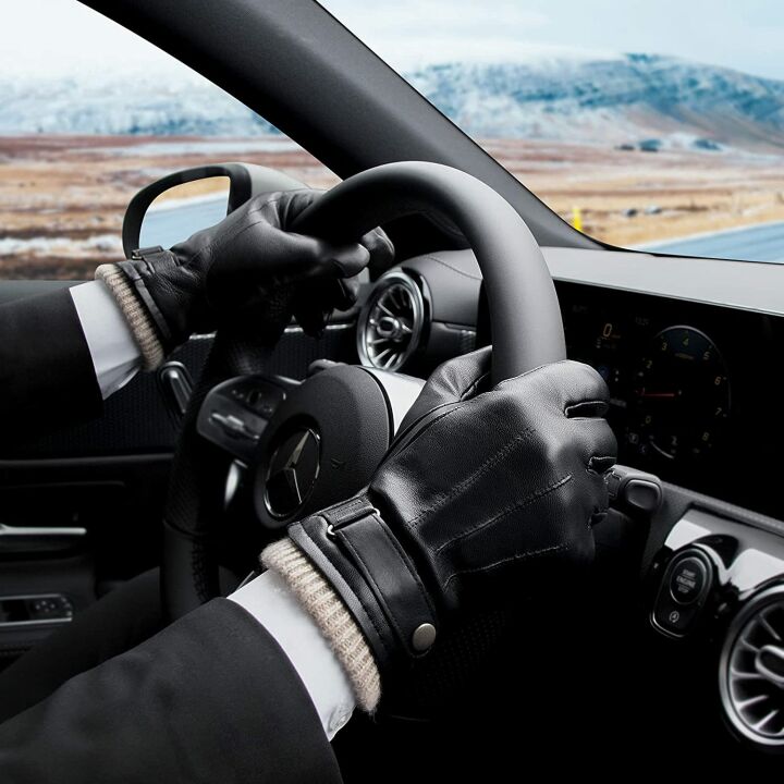 OZERO Men's Leather Winter Touchscreen Gloves
