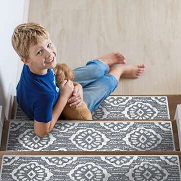 Stylish Anti-Slip Stair Treads for Indoor Safety