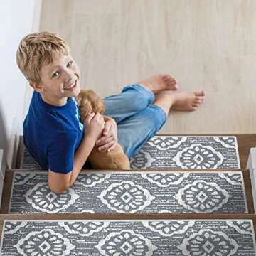 Stylish Anti-Slip Stair Treads for Indoor Safety