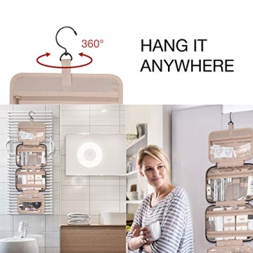 BAGSMART Toiletry Bag for Travel with Hanging Hook