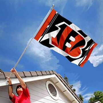 WinCraft Cincinnati Bengals White Stripes Flag Outdoor Indoor 3x5 Foot Banner