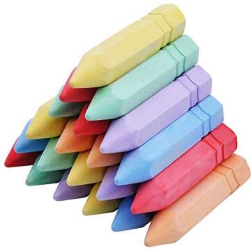 Vibrant 24 PCS Non-Toxic Washable Sidewalk Chalk Set