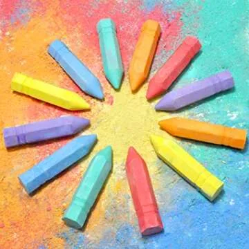 Vibrant 24 PCS Non-Toxic Washable Sidewalk Chalk Set