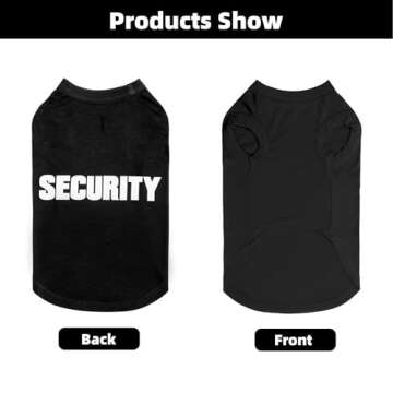 BINGPET Security Dog Shirts,Soft Cotton Puppy Tshirt,Breathable Lightweight Dog Costumes Tank Top Vest,Machine Washable Stretchy Dog Clothes for Small Medium Large Dogs Boy Girl
