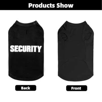 BINGPET Security Dog Shirts,Soft Cotton Puppy Tshirt,Breathable Lightweight Dog Costumes Tank Top Vest,Machine Washable Stretchy Dog Clothes for Small Medium Large Dogs Boy Girl