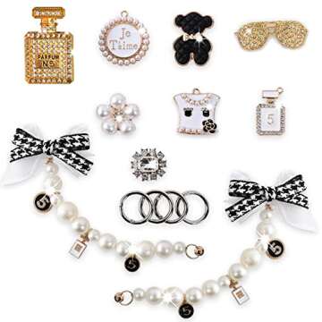 ZSHLXM Bling Shoe Charms Fits for Clog Sandals. Fashion Crystal Rhinestone Shoe Charms. These Two Pearl Chains with Bows and 7 Pcs Shoe Charms Can Make Your Shoes Gleaming