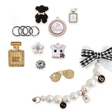 ZSHLXM Bling Shoe Charms Fits for Clog Sandals. Fashion Crystal Rhinestone Shoe Charms. These Two Pearl Chains with Bows and 7 Pcs Shoe Charms Can Make Your Shoes Gleaming