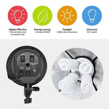 MOUNTDOG 2400W Softbox Photography Lighting Kit 20"x 28" Professional Continuous Studio Lighting Equipment with Boom Arm Hairlight and Carry Case for Portrait Product Video Shooting