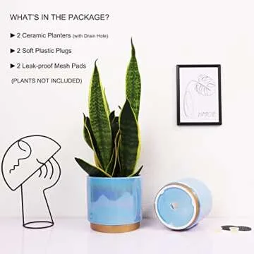 Elegant YFFSRJDJ Ceramic Flower Pots with Drainage